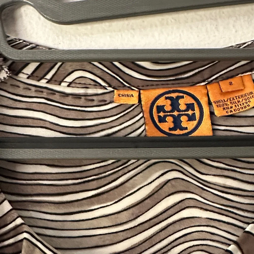 Tory Burch Black and White Striped Blouse - Preloved